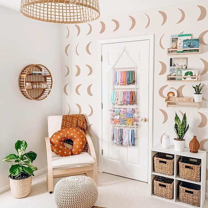 POVETIRE Headband Holder Hair Bows Organizer for Girls, Baby Hair Accessories Organizer Storage Wall Hanging Decor for Toddler Girls Room