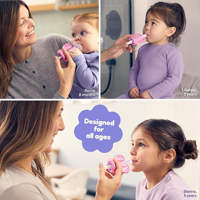 Medicine Buddy Medication Dispenser, Butterfly - Liquid Syringe for Newborns, Infants, Babies & Toddlers - Baby Medicine Kit with Pacifier Attachment for Accurate Dosing