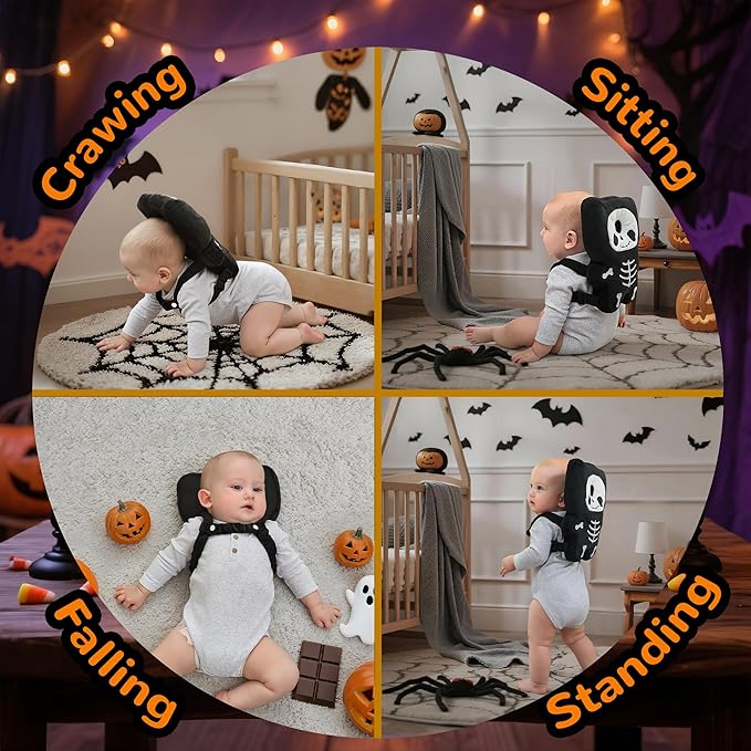 Baby Head Protector Backpack for Falling Crawling and Walking Toddler Essentials Infant Toys Helmets Baby Lover Halloween Gifts for 0.5-3 Years 6-12 Months