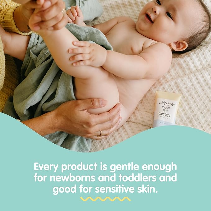TUBBY TODD Baby Bundle Newborn Skin Care Set - Hypoallergenic Hair + Body Wash, All Over Ointment with Colloidal Oatmeal, Sweet Cheeks Diaper Paste - Fragrance-Free, Full Size