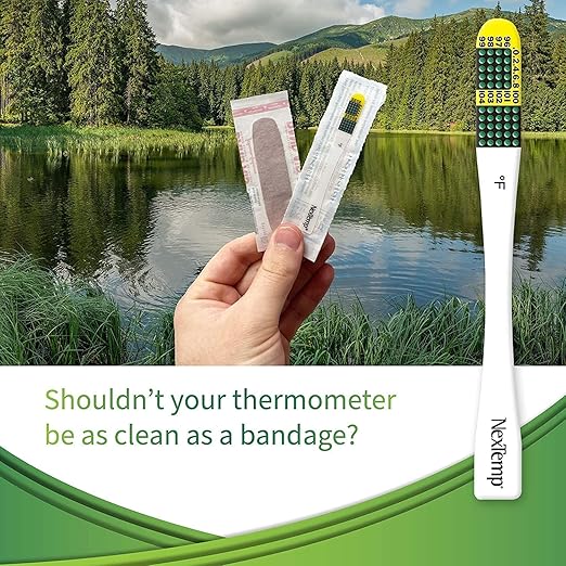 Ultra Single-Use Thermometers - Individually Wrapped Disposable First Aid Supplies, High-Accuracy Reading, For Business, School, and Healthcare Use, Fahrenheit, 100-Pack, by Medical Indicators