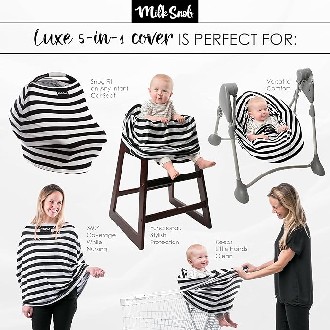 Milk Snob Original 5-in-1 Luxe Cover in Jade - Added Privacy for Breastfeeding, Baby Car Seat, Carrier, Stroller, High Chair, Shopping Cart, Lounger Canopy, Newborn Essentials, Nursing Top