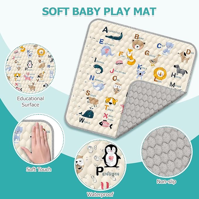 OCATO Baby Playpen with Mat: Foldable Playpen for Babies and Toddlers Play Pen Portable Playpens Fence Indoor Outdoor Kids Safety Area Play Yard with 50x50 Playpens Mat 4 Handlers 50 Balls (50" × 50")