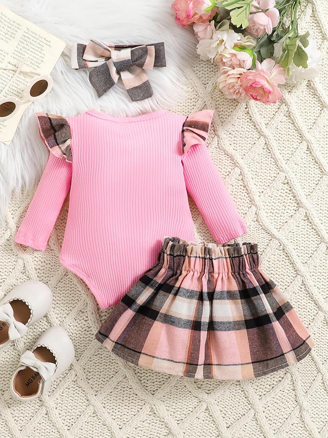 Newborn Infant Clothes Baby Girl Dress Summer Toddler Outfit Cute Girl Romper Skirt Set+Headband