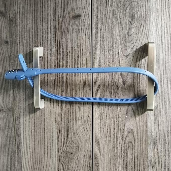 Combination Lock Cable for Cabinets Proofing Security Locks, Suitable for Cabinets, French Refrigerators, Baby Strollers, Kids' Bikes, Helmets, Gates. 1-Pack, Blue