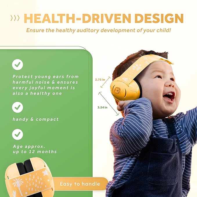 Schallwerk ยฎ Mini+ Baby Ear Muffs โ Infant Noise Cancelling Headphones, Toddler Ear Protection, Baby Headphones for Noise