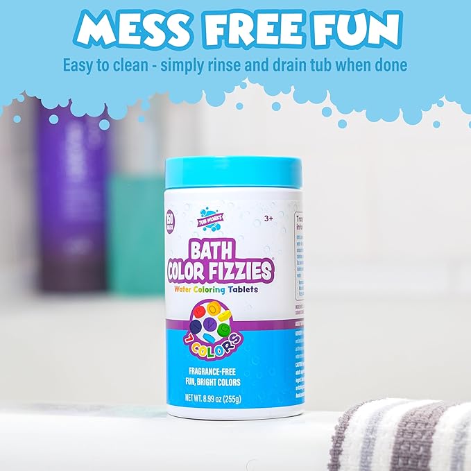 Bath Color Tablets for Kids, 150 Count | Nontoxic & Fragrance-Free | Fizzy & Vivid Bath Color Tablets Create Fun Bath Colors | 7 Colored Water Tablets for Variety | BathBombs for Kids Bath