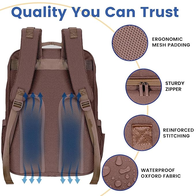 PILLANI Baby Diaper Bag Backpack - Large Bag for Boys & Girls, Waterproof Diaper Backpack - Travel Diaper Bags w/Changing Pad, Baby Registry Search & Shower Gifts - Essentials Must Haves Newborn Stuff