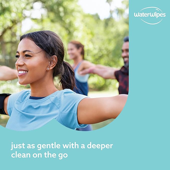WaterWipes Sensitive+ On The Go Wipes, 3-In-1 Cleans, Cares, Protects, 99.9% Water, Unscented & Hypoallergenic Wet Wipes, 28 Count (Pack of 1)