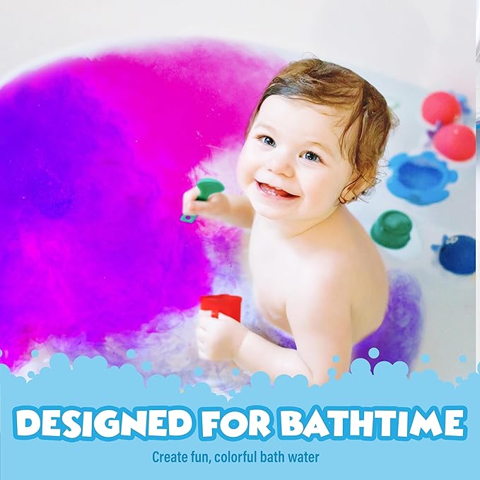 Bath Color Tablets for Kids, 150 Count | Nontoxic & Fragrance-Free | Fizzy & Vivid Bath Color Tablets Create Fun Bath Colors | 7 Colored Water Tablets for Variety | BathBombs for Kids Bath