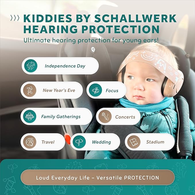 Schallwerk ยฎ Mini+ Baby Ear Muffs โ Infant Noise Cancelling Headphones, Toddler Ear Protection, Baby Headphones for Noise