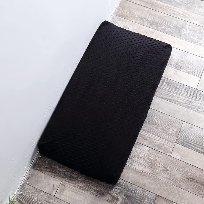 Changing Pad Cover Super Soft Dots Skin-Friendly Breathable Wipeable Changing Table Sheets for Baby Boy and Baby Girl (Black)