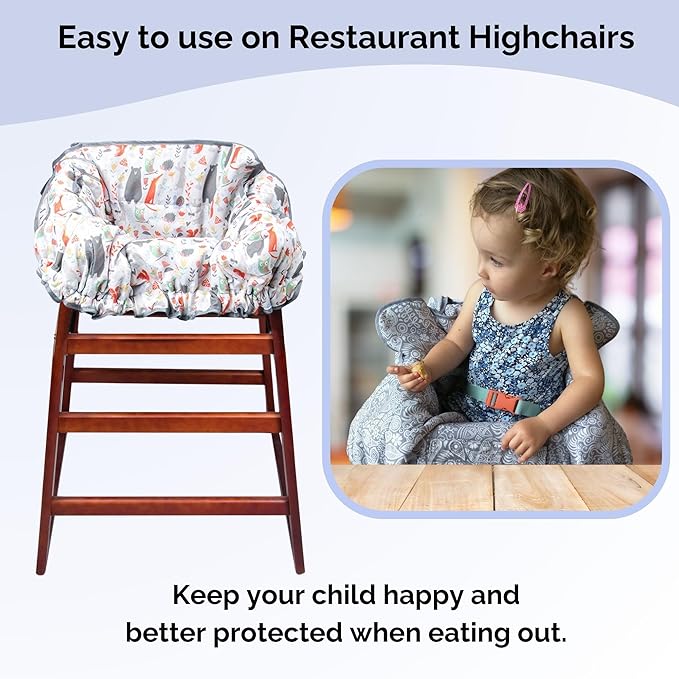 Suessie Shopping Cart Cover and High Chair Cover, Forest Animals