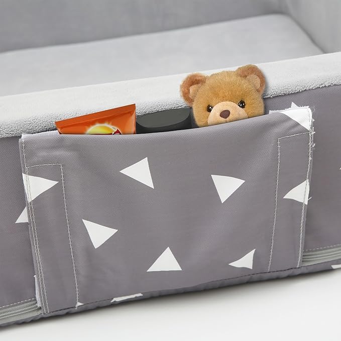 Mooedcoe Foldable Toddler Floor Bed with Sides, Folding Toddler Bed for Travel Kid Foam Sleeping Cot