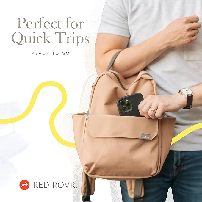 RED ROVR Mini Roo Lightweight Backpack | 6 pockets for everyday essentials (Moss)