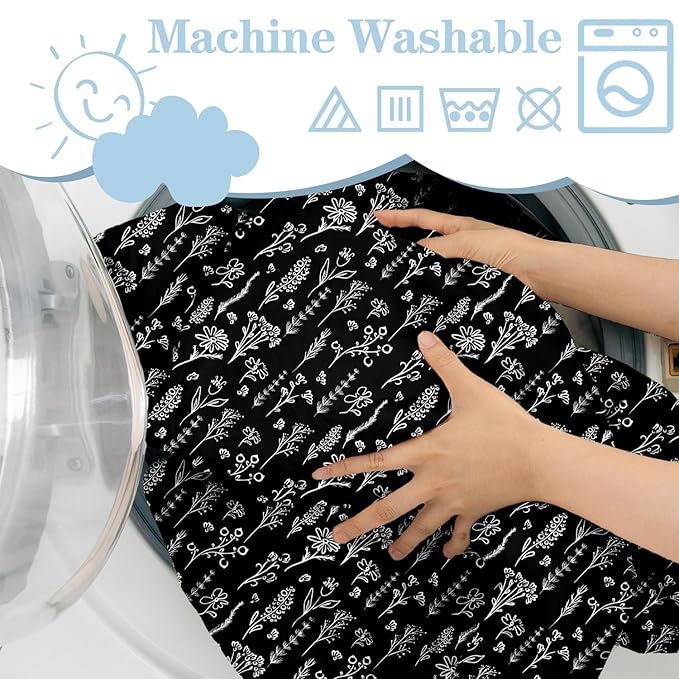 Shopping Cart Cover for Baby Girl Boy 2-in-1 High Chair Water Resistant High Chair Cover Black Flower Gender Neutral Cart Cover for Babies Padded Grocery Cart Cover for Baby