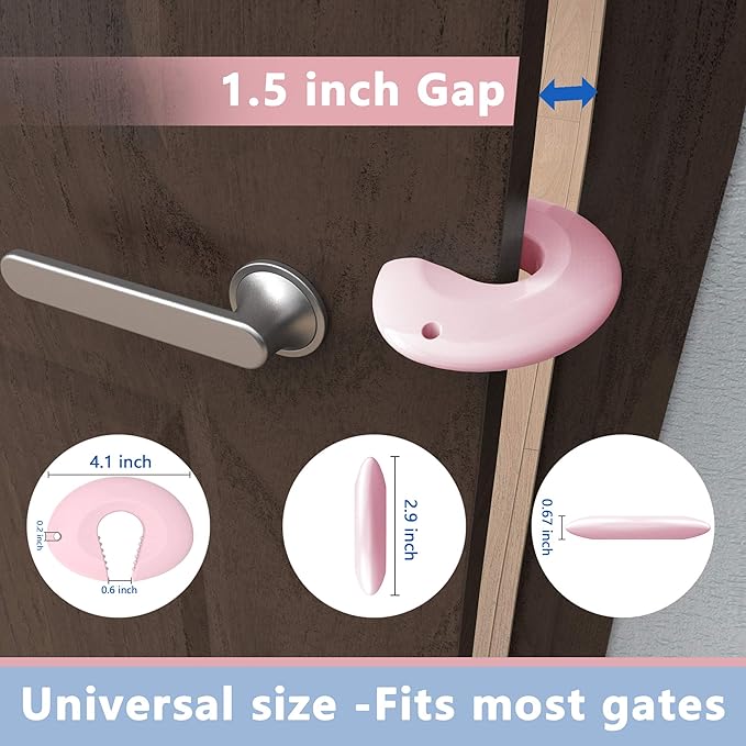 Silicone Door Pinch Guard and Door Slam Stopper, Durable Finger Pinch Guard, Prevents Pinch Injuries, Slamming Doors, Door Stopper for Kids, 4 Packs (2 Pink 2 Blue).