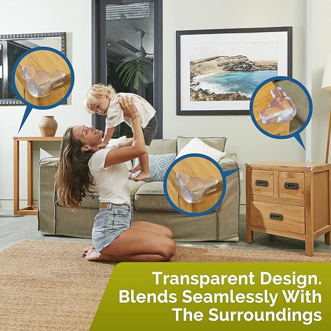 Corner Protectors for Baby (16 Pack) - Patented - New & Improved Edge Protector for Baby – Transparent Corner Protectors - Baby Safety Products to Baby Proof Corners and Edges