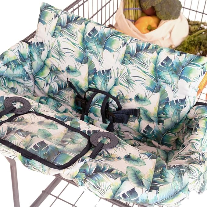 BINXY BABY 2-in-1 Cushy Cart Cover and High Chair Cover | Universal Fit | Includes Storage Pouch (Tropical Days)