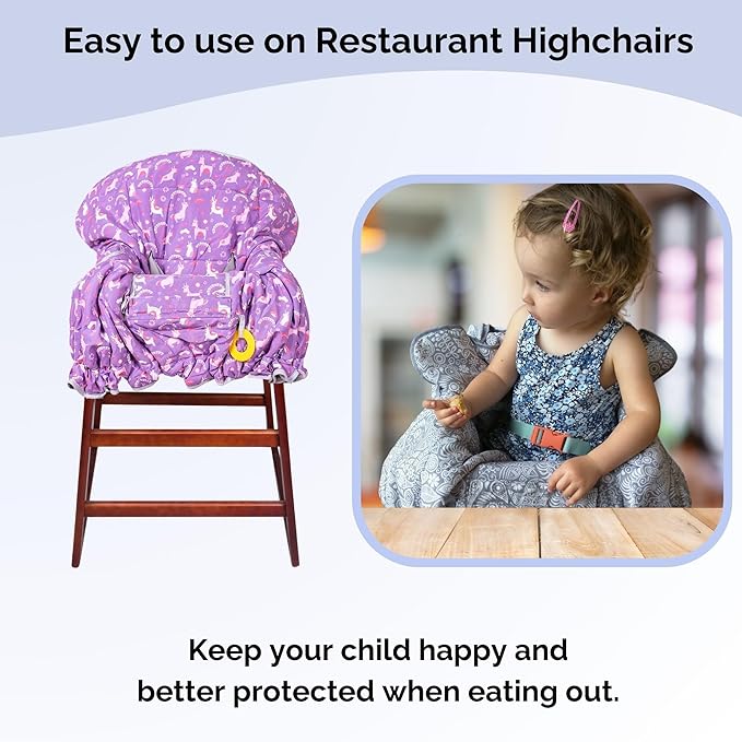 Suessie Shopping Cart Cover and High Chair Cover, Unicorns