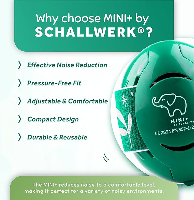 Schallwerk ยฎ Mini+ Baby Ear Muffs โ Infant Noise Cancelling Headphones, Toddler Ear Protection, Baby Headphones for Noise