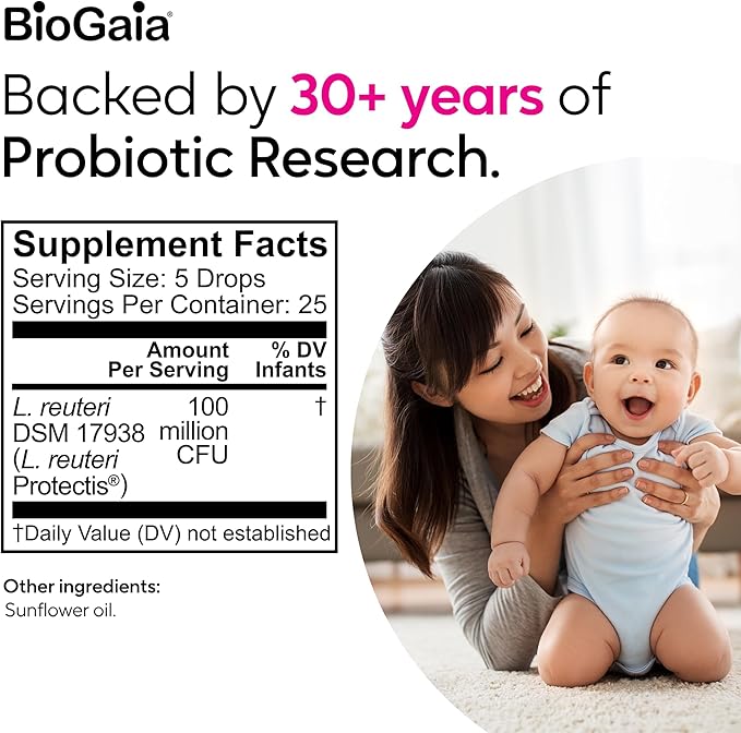 BioGaia Protectis Baby Probiotic Drops | Baby Essentials for Colic & Gas Relief | Safe for Newborns | Ease Crying, Fussing, Colic, Gas, Spit-ups & Constipation | No Dairy, Soy & Gluten | 5mL