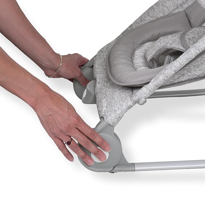 Summer Infant 2-in-1 Bouncer & Rocker Duo (Light Gray Tweed) Convenient and Portable Rocker and Bouncer for Babies Includes Soft Toys and Soothing Vibrations