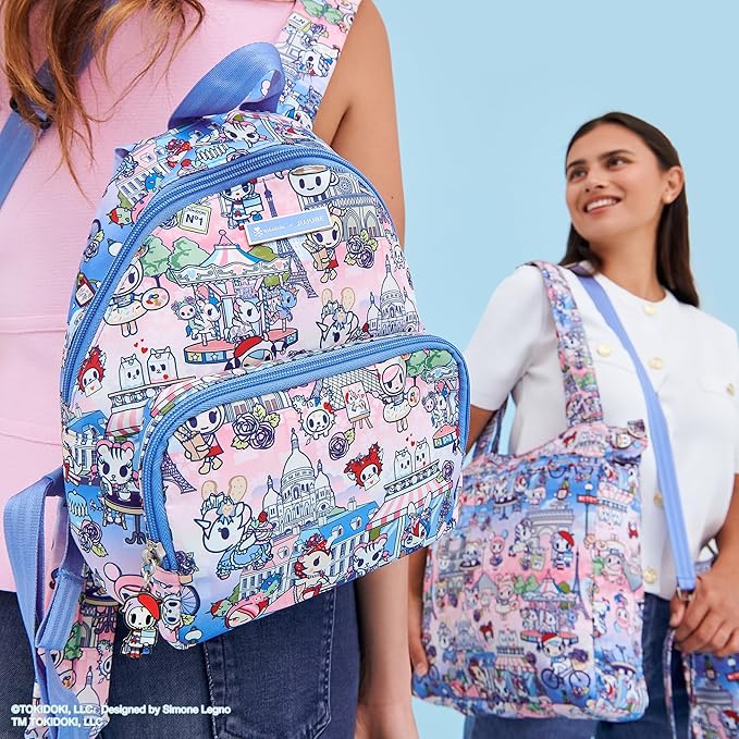 JuJuBe x tokidoki C'est la vie à Paris Everyday Mini Small Diaper Backpack, Essentials for Mom, Newborn & Baby, Women’s Purse, Baby Bottle Pockets, Adjustable Padded Straps, Machine Washable