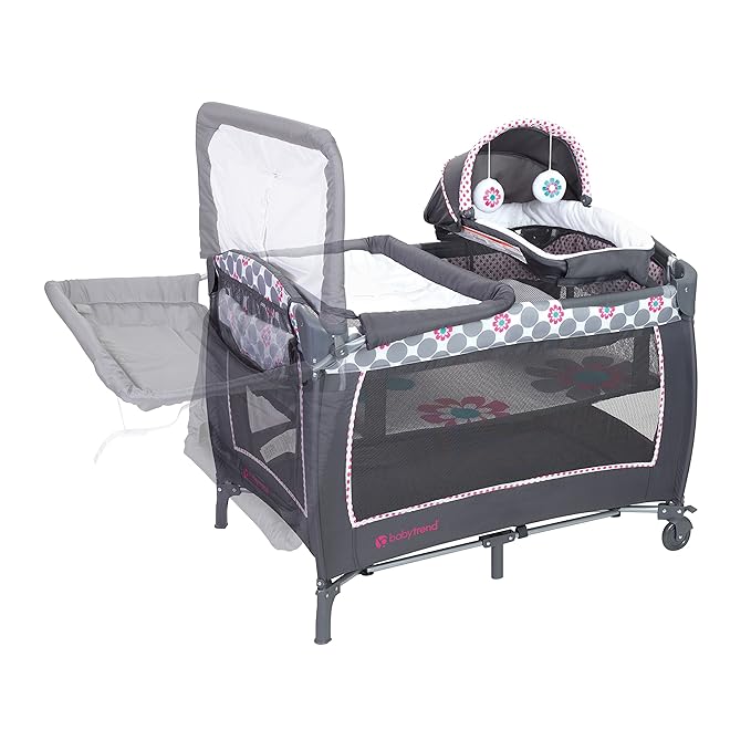 Baby Trend Lil' Snooze™ Deluxe II Nursery Center® Playard, Daisy Dots