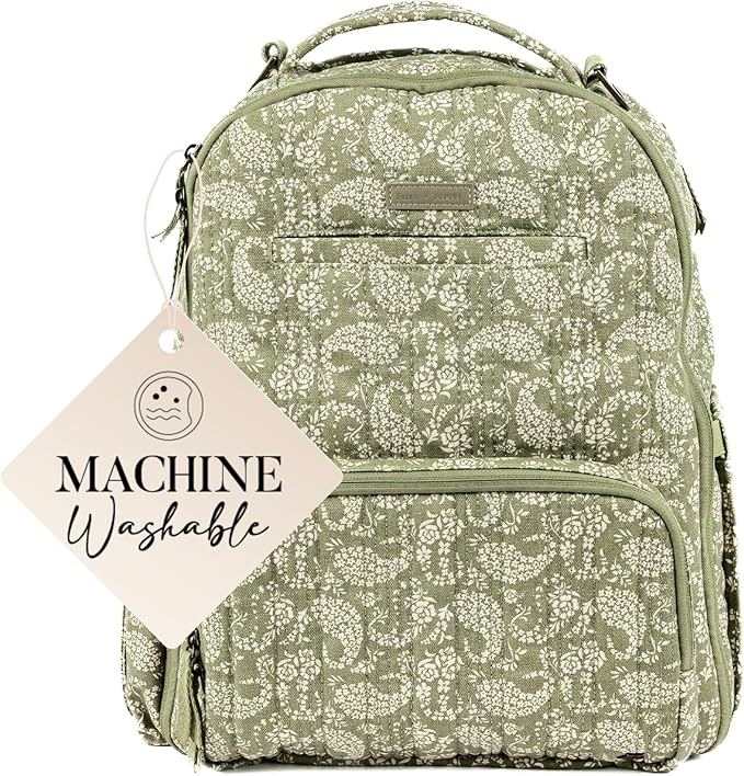 JuJuBe x Sazan Hendrix - New Classic Diaper Bag Backpack with Portable Changing Pad, Stroller Straps, Large Travel Backpack for carrying Baby Bottles, Wipes, Diapers, Pacifiers, Paisley Floral