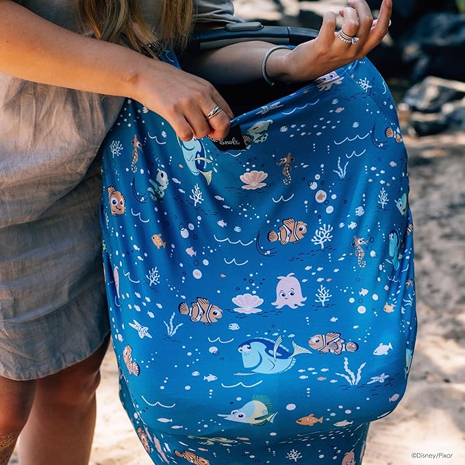Milk Snob Original Disney Pixar 5-in-1 Baby Cover, Breastfeeding, Car Seat, Carrier, Stroller, High Chair, Shopping Cart, Canopy, Baby Shower Gender Neutral Gifts, Nursing Top (Finding Nemo)