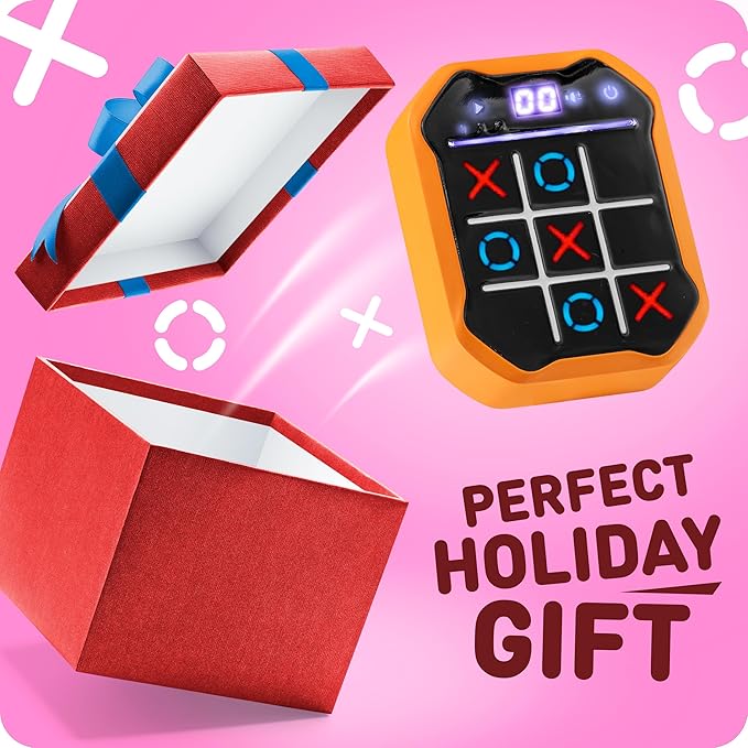 Electronic Tic-Tac-Toe Handheld Game | 3-in-1 Memory & Brain Games | Birthday Gift for Kids and Adults | Touchscreen Travel Friendly with Sound & Voice Effects for Kids Age 7+