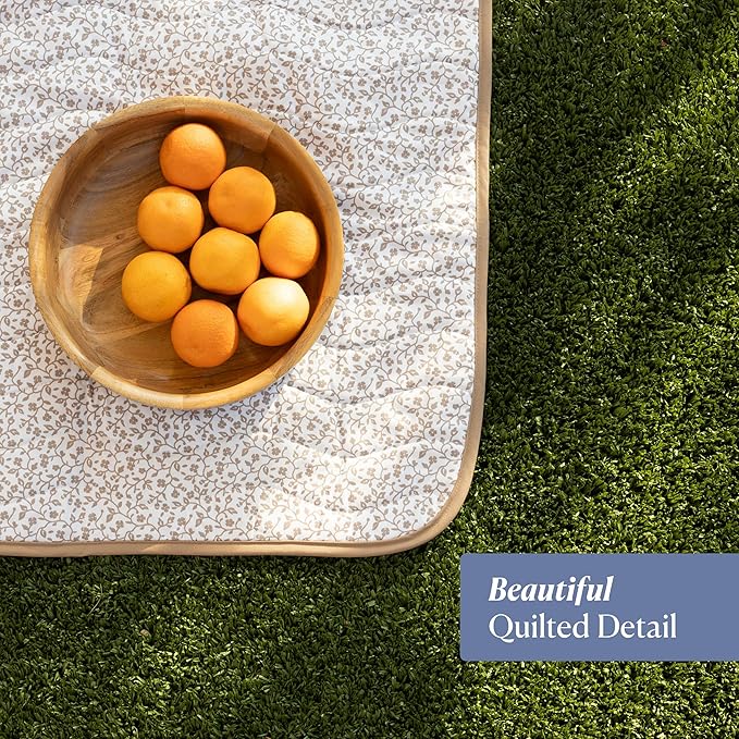 Toddlekind Portable Baby Mat, Organic Cotton 47" x 47, Portable, playpen mat, Travel, Indoor/Outdoor mat, for Babies/Toddlers, 0m+ (Earthen)