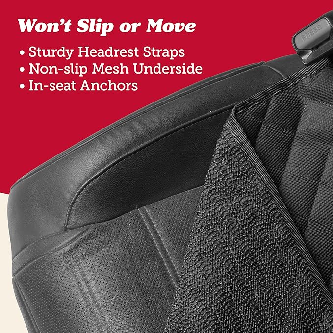 Lusso Gear Car Seat Protector for Baby Car Seat (Bench Seat Cover) - Waterproof - Thick Padding - Protects Fabric or Leather Seats (Black)