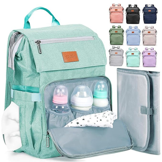 PILLANI Baby Diaper Bag Backpack - Large Bag for Boys & Girls, Waterproof Diaper Backpack - Travel Diaper Bags w/Changing Pad, Baby Registry Search & Shower Gifts - Essentials Must Haves Newborn Stuff