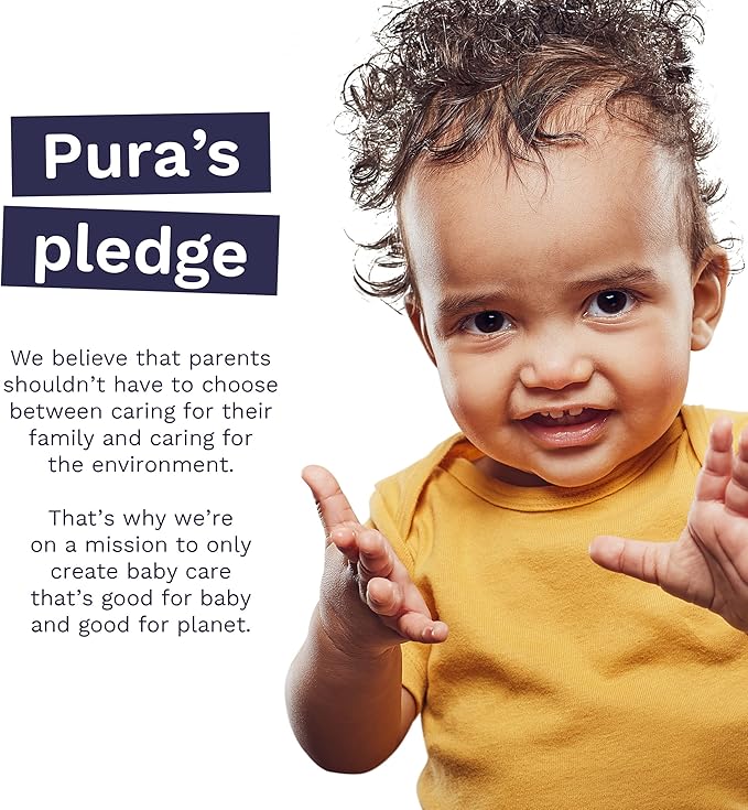 Pura Baby Wipes 12 x 60 Wipes (720 Wipes), 100% Plastic-Free & Plant Based Wipes, 99% Water, Suitable for Sensitive & Eczema-prone Skin, Fragrance Free & Hypoallergenic, EWG, Cruelty Free