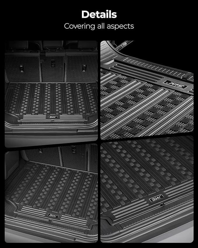 3W Cargo Liner Fit 2020-2025 Land Rover/Range Rover Defender 110 5 Seats, (NOT for Defender 110s/Rubber Flooring),TPE All Weather Custom Fit Trunk Mat for Land Rover Defender, Black