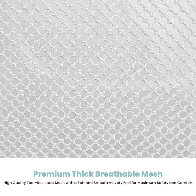 Premium Pack n Play Tent, Mini Crib Tent to Keep Baby from Climbing Out, Auto Pop Up Pack and Play Tent with Auto-Lock Zippers, Thick Velvety Breathable Mesh (Geometric Cubes)