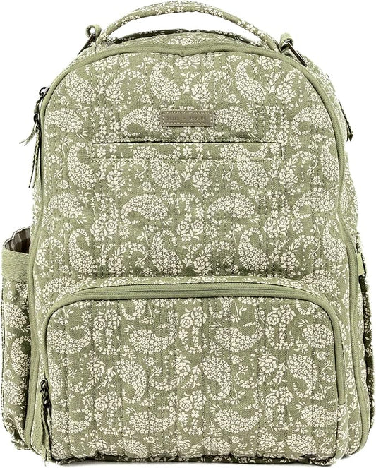 JuJuBe x Sazan Hendrix - New Classic Diaper Bag Backpack with Portable Changing Pad, Stroller Straps, Large Travel Backpack for carrying Baby Bottles, Wipes, Diapers, Pacifiers, Paisley Floral