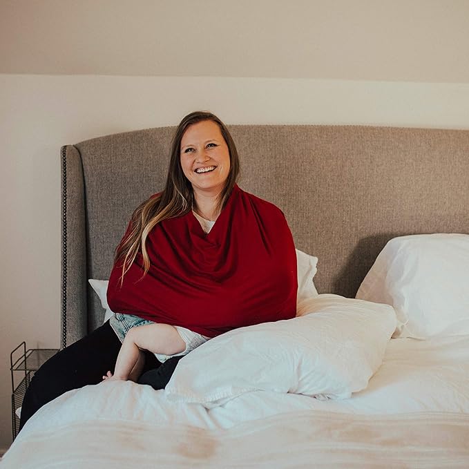 Parker Baby 4 in 1 Car Seat Cover for Girls and Boys - Stretchy Carseat Canopy, Nursing Cover, Grocery Cart Cover, High Chair Cover - "Desert"