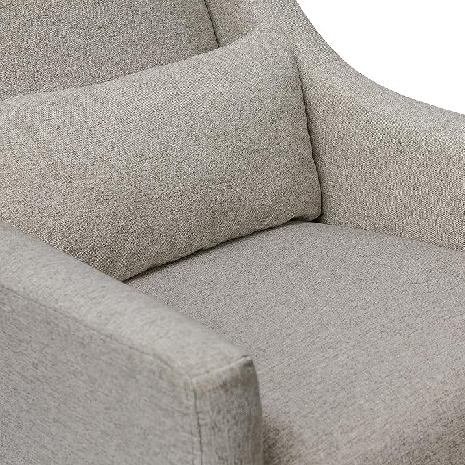 Babyletto Toco Upholstered Swivel Glider and Stationary Ottoman in Performance Grey Eco-Weave, Water Repellent & Stain Resistant, Fabric, Greenguard Gold Certified