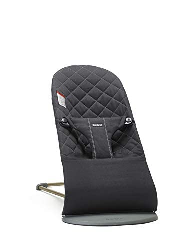 BabyBjörn Bouncer Bliss, Cotton, Black | 2-in-1 Adjustable Baby Bouncer Seat and Toddler Chair, Newborn to Toddler (8-29 lbs), 4 positions, Lightweight & Portable