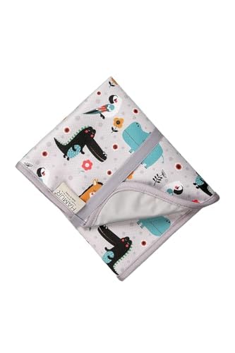 HAMUR HOME Portable Baby Changing Pad – Waterproof, Foldable & Lightweight Travel Mat – Soft & Machine Washable Diaper Changer – Compact & Durable (Animal)