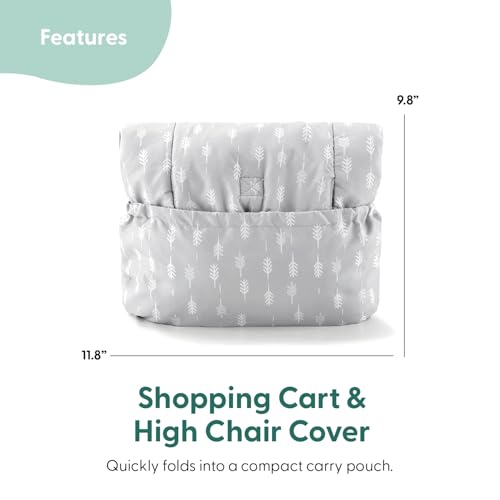 The Peanutshell Shopping Cart Cover for Baby, High Chair Cover for Restaurant Seat, Grocery Cart Cover for Baby Girl and Boy, Cotton Buggy Covers for Babies, Toddler Shopping Cart Cover, Neutral Grey