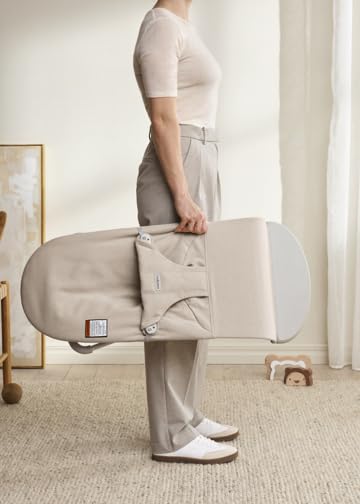 BabyBjörn Bouncer Bliss, Woven Mélange, Light Beige | 2-in-1 Adjustable Baby Bouncer Seat and Toddler Chair, Newborn to Toddler (8-29 lbs), 4 Positions, Lightweight & Portable