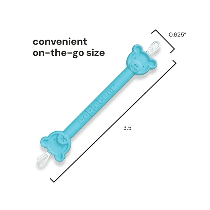 oogiebear: Baby Nose Cleaner & Ear Wax Removal Tool - Safe Booger & Earwax Removal for Newborns, Infants, Toddlers - Dual-Ended - Essential Baby Stuff, Diaper Bag Must-Have, 2 Pack Blue with CASE