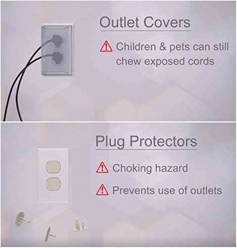 Sleek Socket No Shock Child Protector, Outlet & Plug Concealer with Protective Cord Clips, 8-Foot Flat Extension Cord with Multiple Outlets, Baby Proofing Outlet Cover, No Access to Dangerous Cords