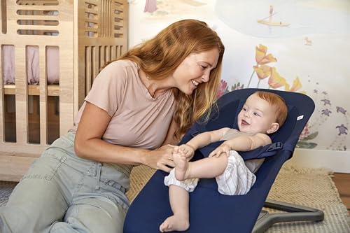 Ergobaby Evolve 3-in-1 Bouncer, Adjustable Multi Position Baby Bouncer Seat, Fits Newborn to Toddler, Midnight Blue