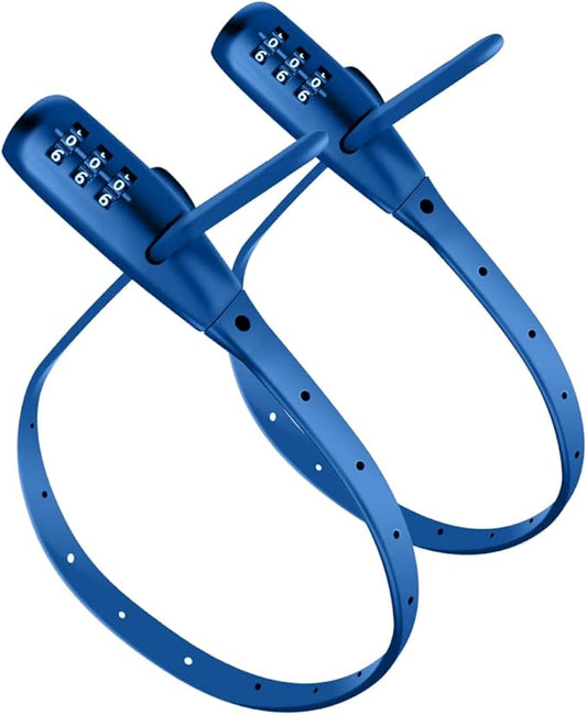 Combination Lock Cable for Cabinets Proofing Security Locks, Suitable for Cabinets, French Refrigerators, Baby Strollers, Kids' Bikes, Helmets, Gates. 2-Pack, Blue