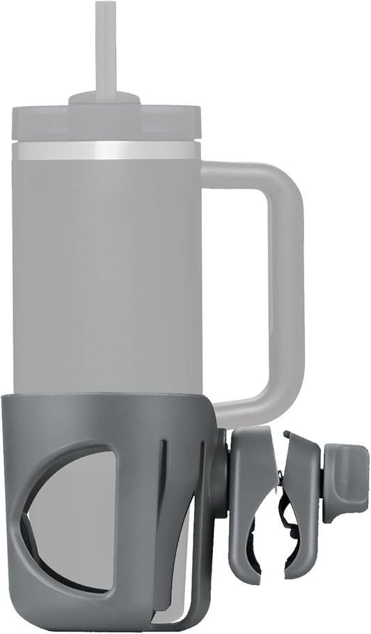 New Stroller Cup Holder for Stanley Quencher H2.0 (30 & 40 Oz. Models), Also Compatible with Stanley IceFlow (20 & 30 Oz. Models) - Gray